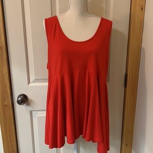 EUC Red Tank Top Fit & Flare Swing Top